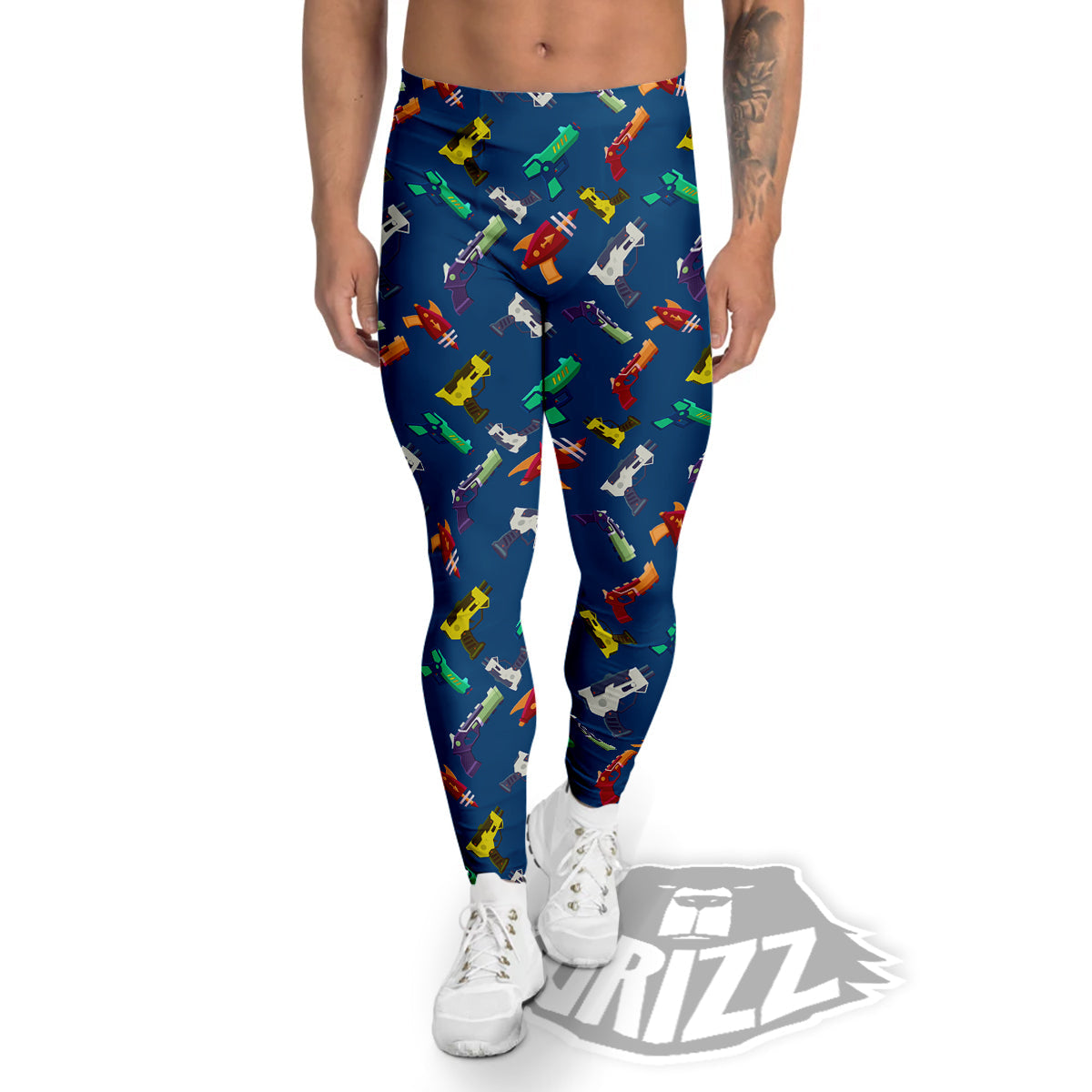 Guns Game Colorful Print Pattern Men's Leggings-grizzshop