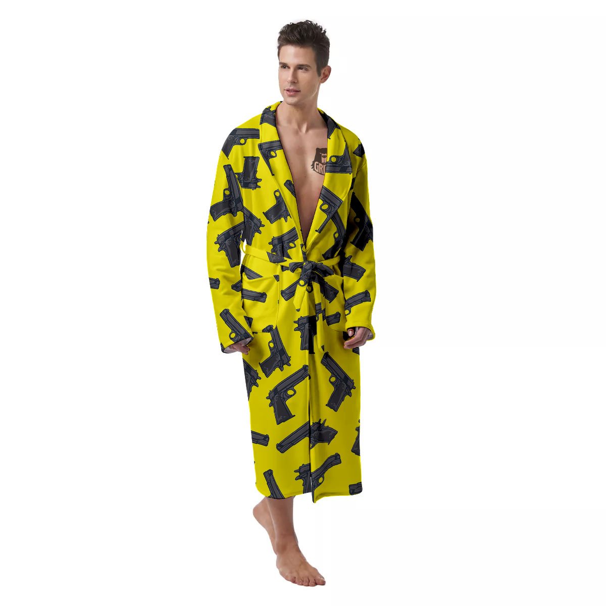 Guns Military Print Pattern Men's Robe-grizzshop