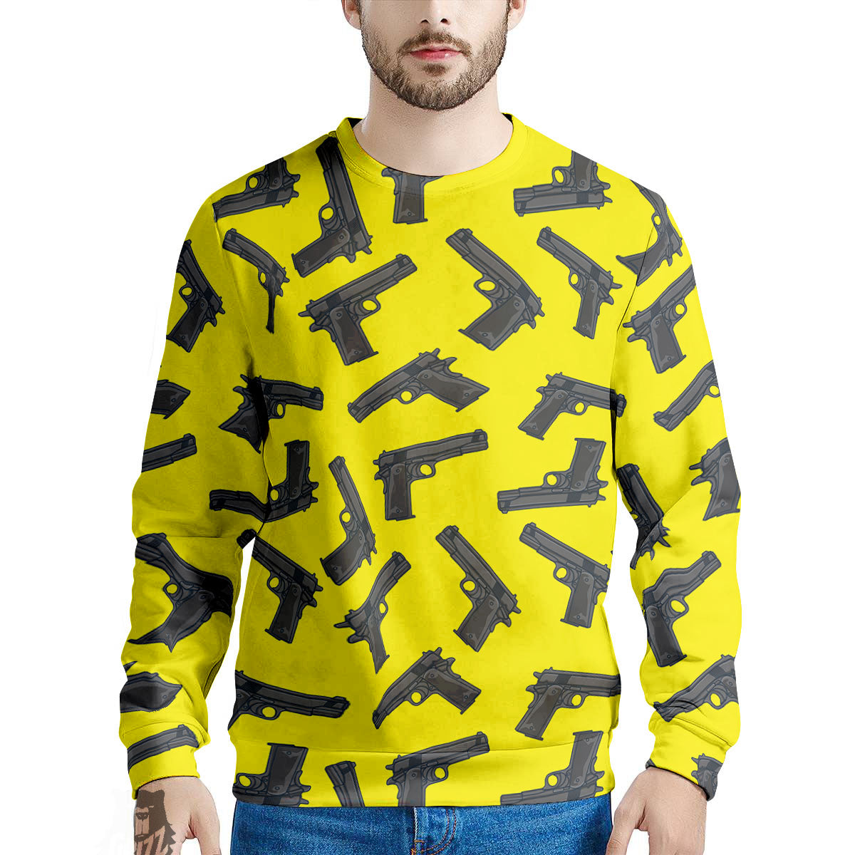 Guns Military Print Pattern Men's Sweatshirt-grizzshop