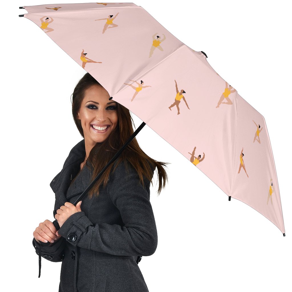 Gymnastics Pattern Print Automatic Foldable Umbrella-grizzshop