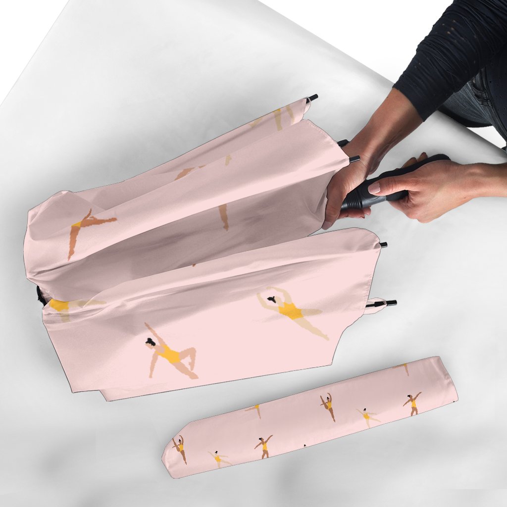 Gymnastics Pattern Print Automatic Foldable Umbrella-grizzshop
