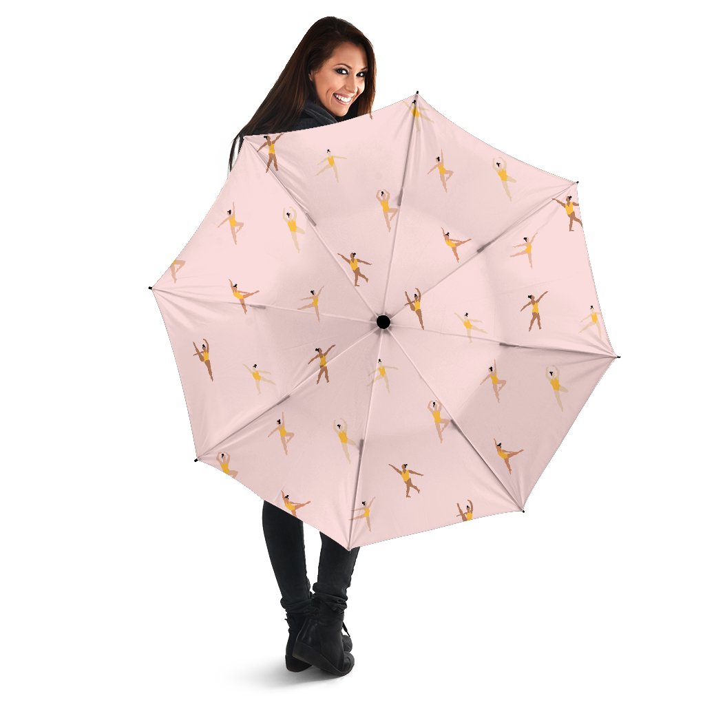 Gymnastics Pattern Print Automatic Foldable Umbrella-grizzshop