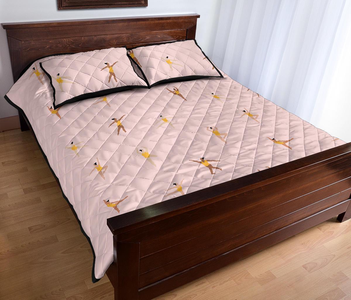 Gymnastics Pattern Print Bed Set Quilt-grizzshop