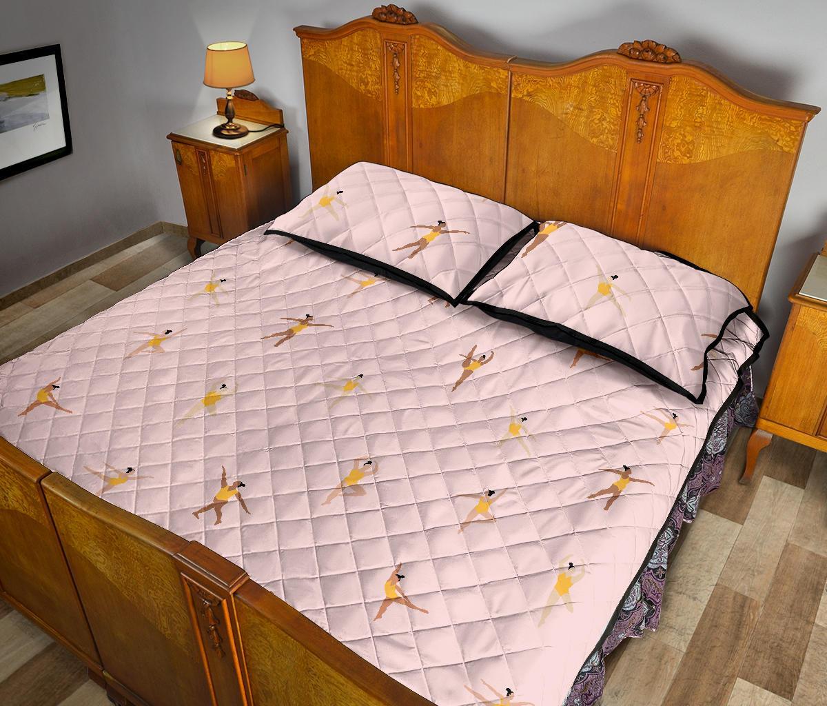 Gymnastics Pattern Print Bed Set Quilt-grizzshop
