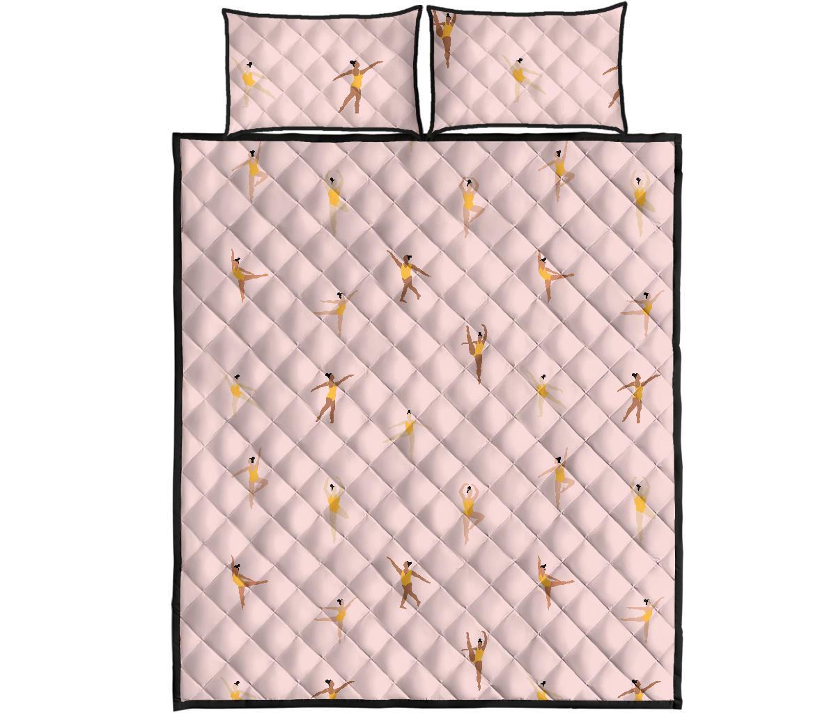 Gymnastics Pattern Print Bed Set Quilt-grizzshop