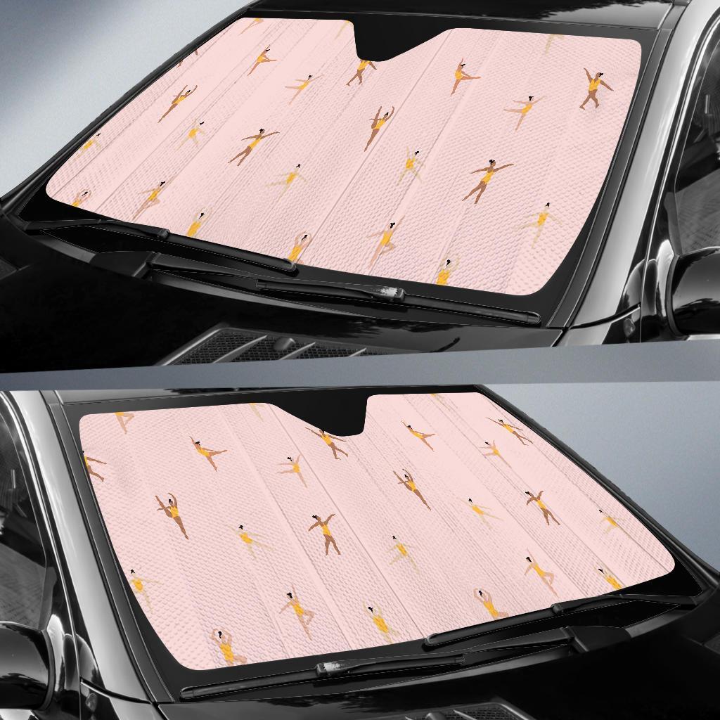 Gymnastics Pattern Print Car Sun Shade-grizzshop