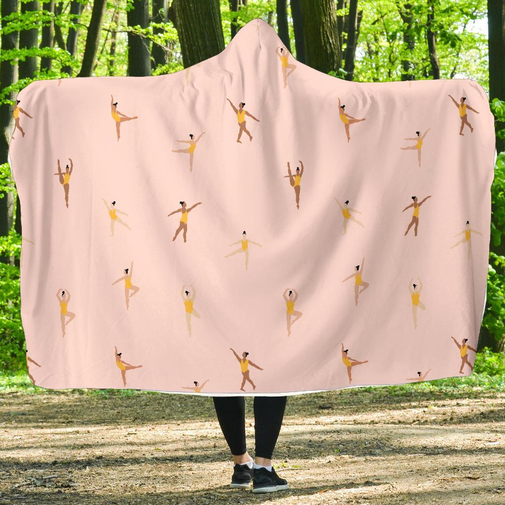 Gymnastics Pattern Print Hooded Blanket-grizzshop