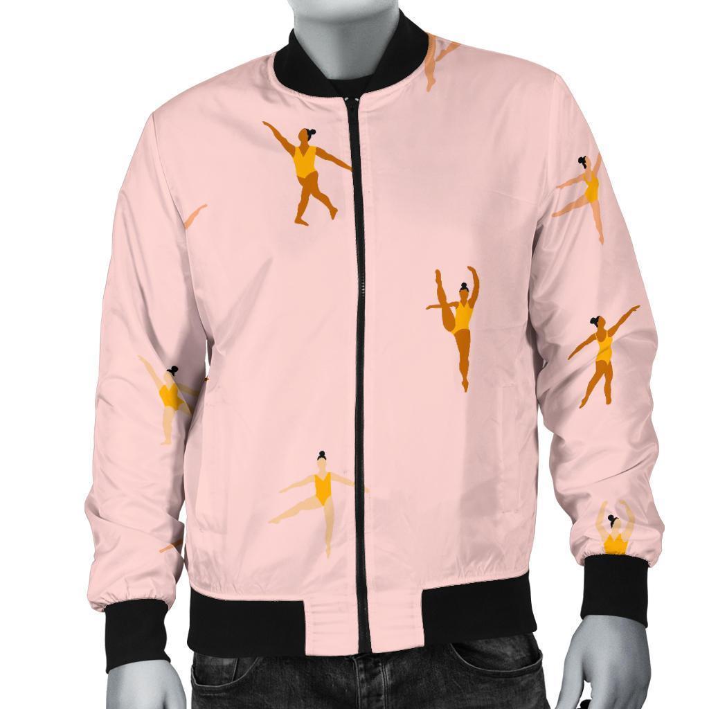 Gymnastics Pattern Print Men's Bomber Jacket-grizzshop