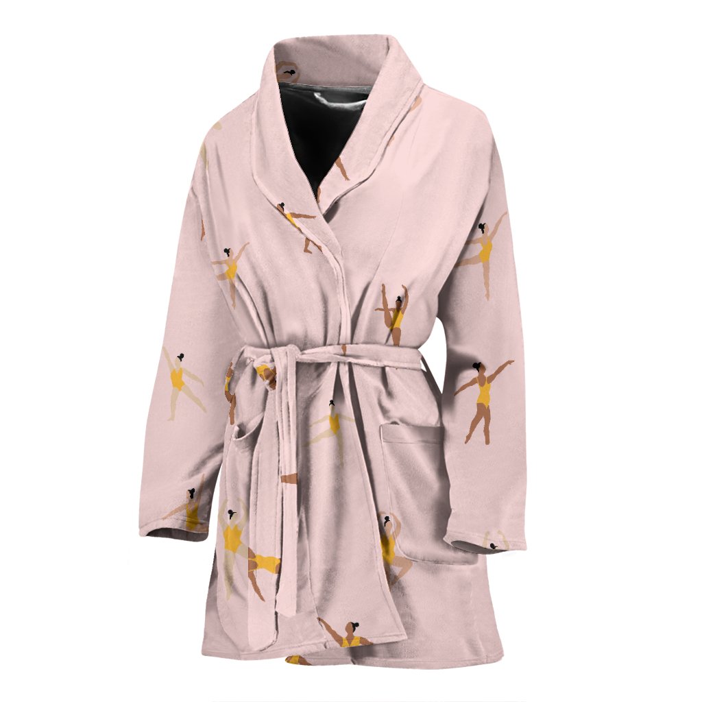 Gymnastics Pattern Print Women Long Robe-grizzshop