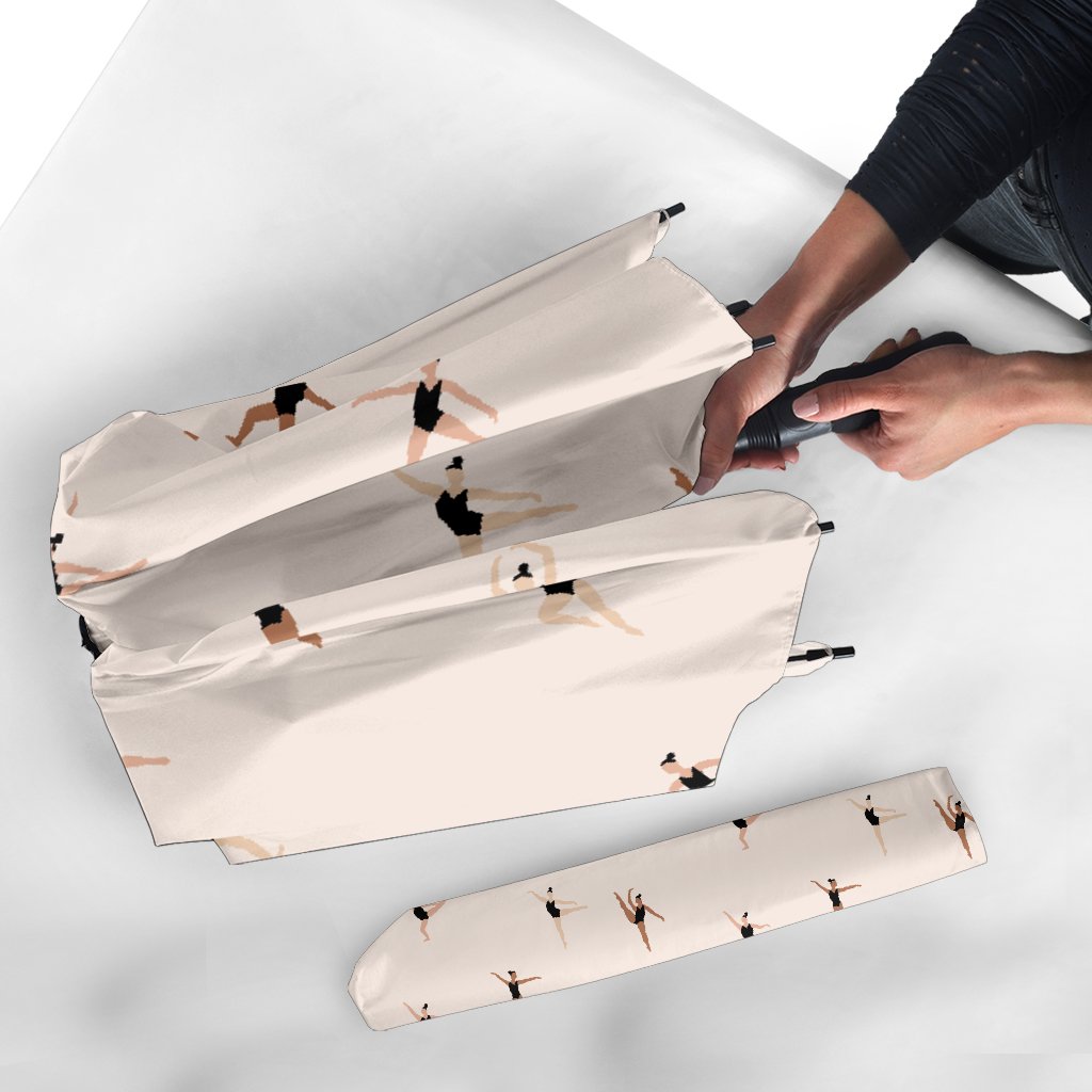 Gymnastics Print Pattern Automatic Foldable Umbrella-grizzshop