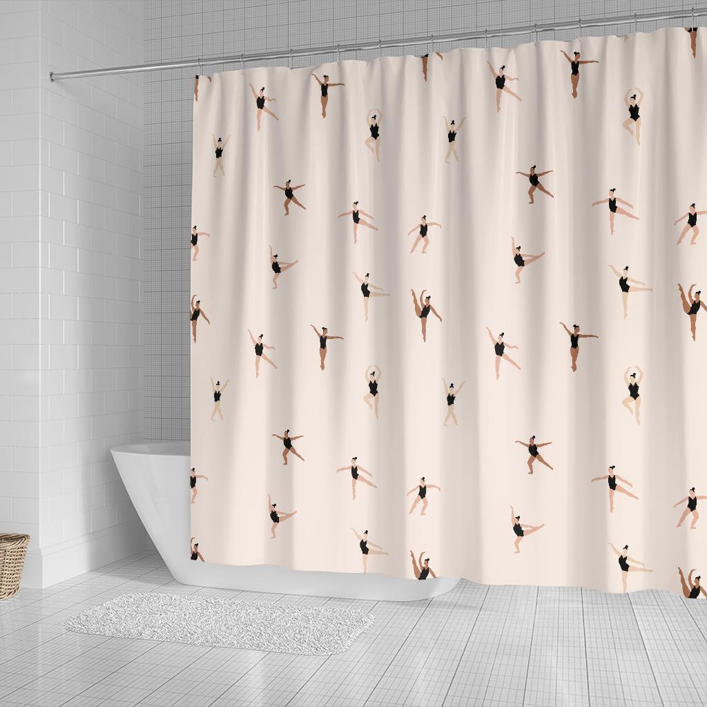 Gymnastics Print Pattern Bathroom Shower Curtain-grizzshop