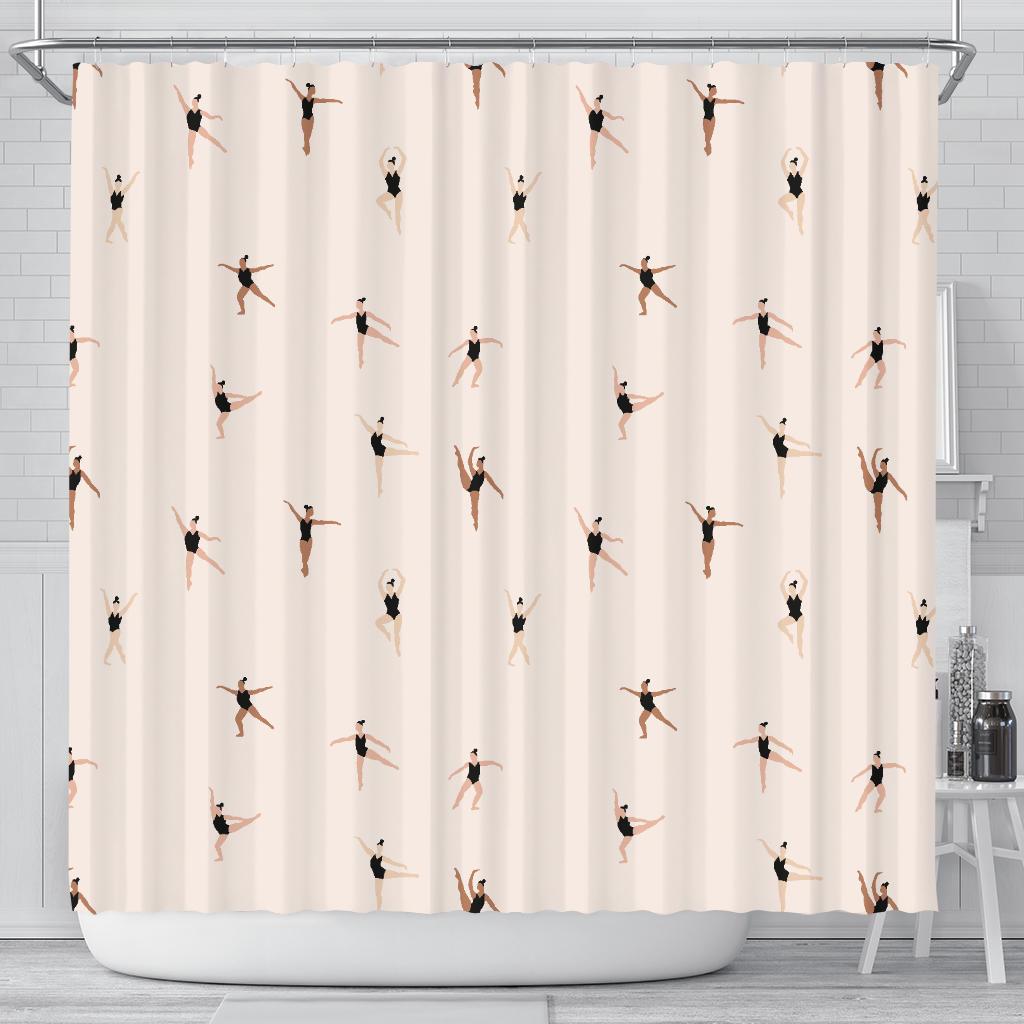 Gymnastics Print Pattern Bathroom Shower Curtain-grizzshop