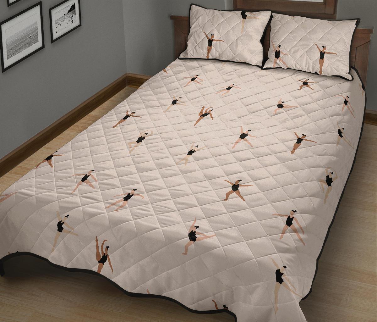 Gymnastics Print Pattern Bed Set Quilt-grizzshop