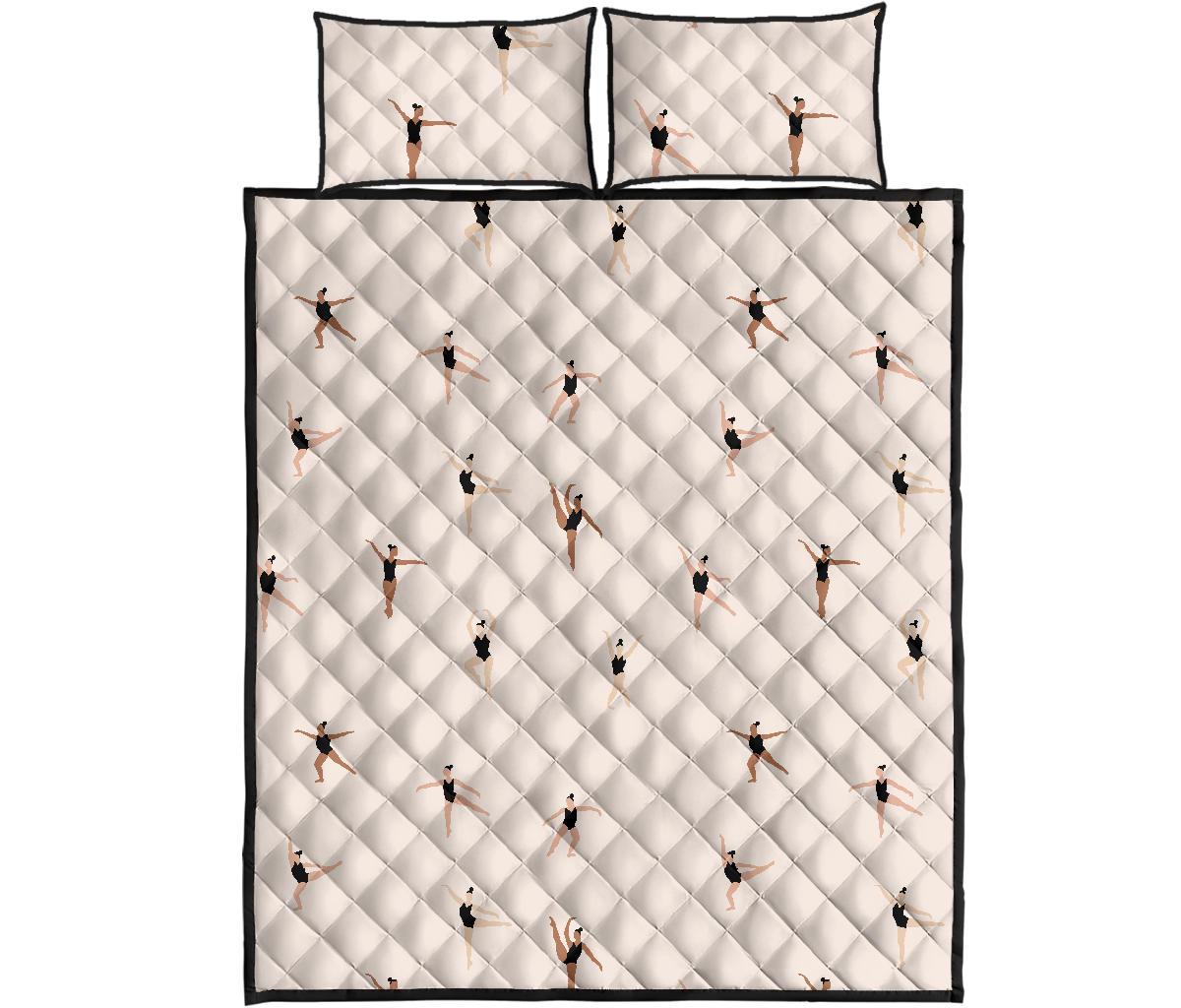 Gymnastics Print Pattern Bed Set Quilt-grizzshop