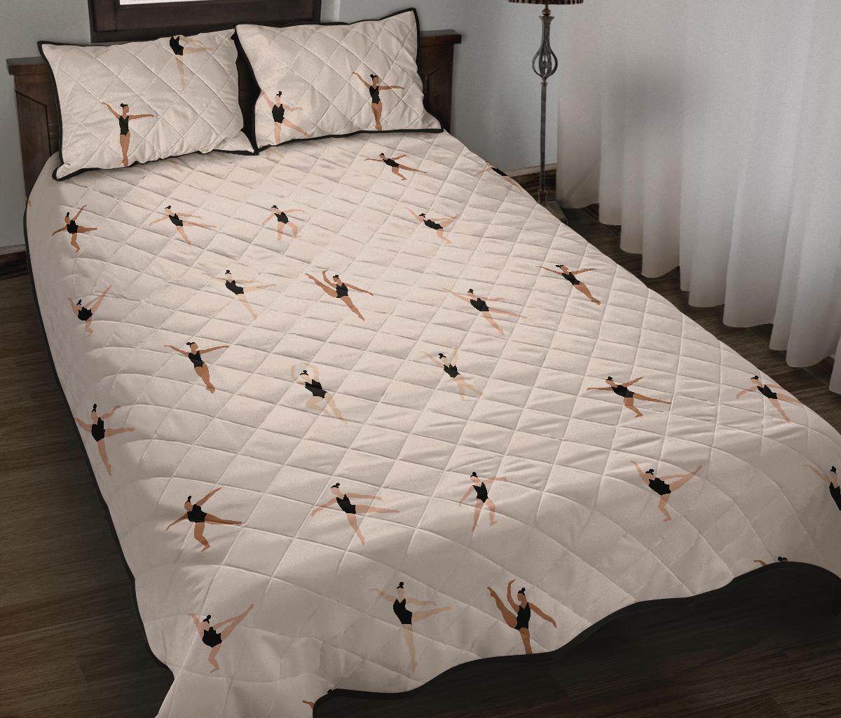 Gymnastics Print Pattern Bed Set Quilt-grizzshop