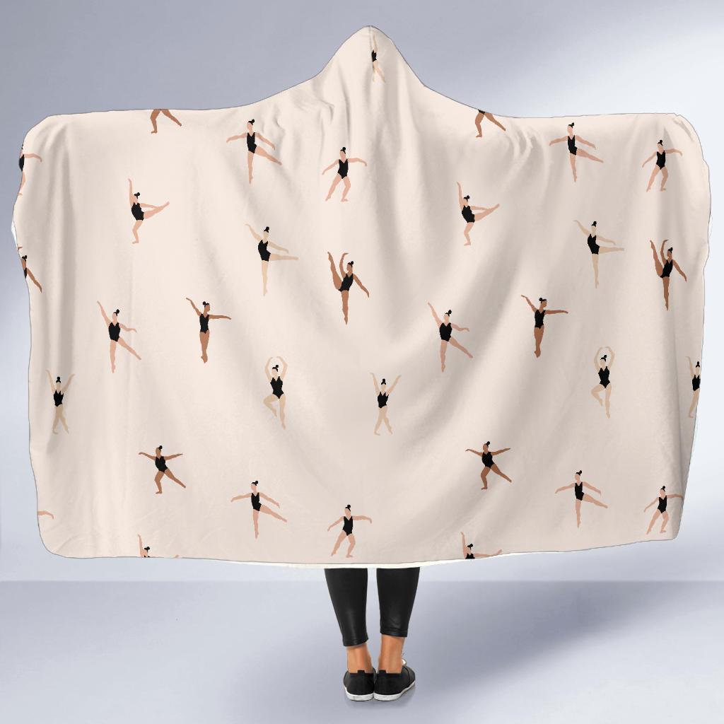 Gymnastics Print Pattern Hooded Blanket-grizzshop