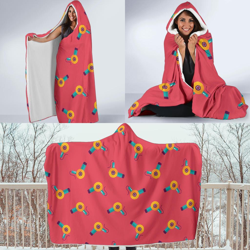 Hair Stylist Pattern Print Hooded Blanket-grizzshop