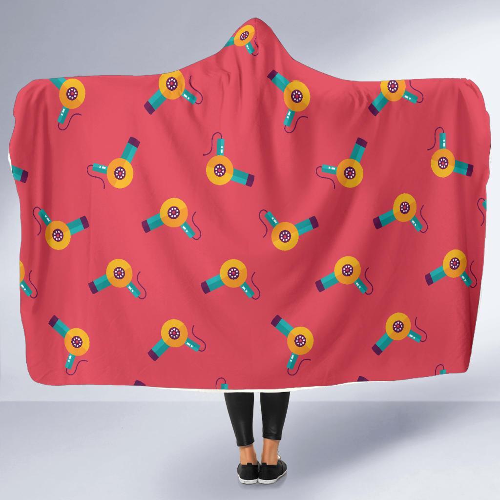 Hair Stylist Pattern Print Hooded Blanket-grizzshop