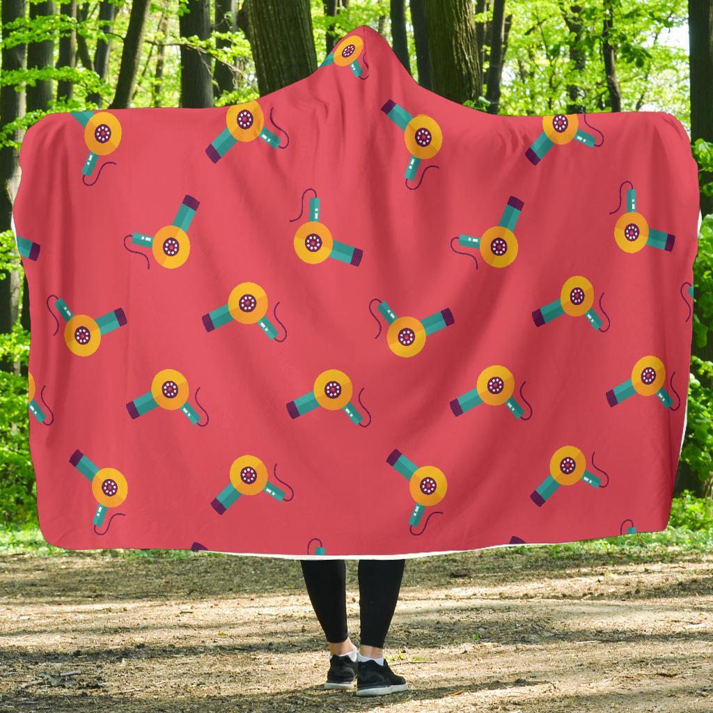 Hair Stylist Pattern Print Hooded Blanket-grizzshop
