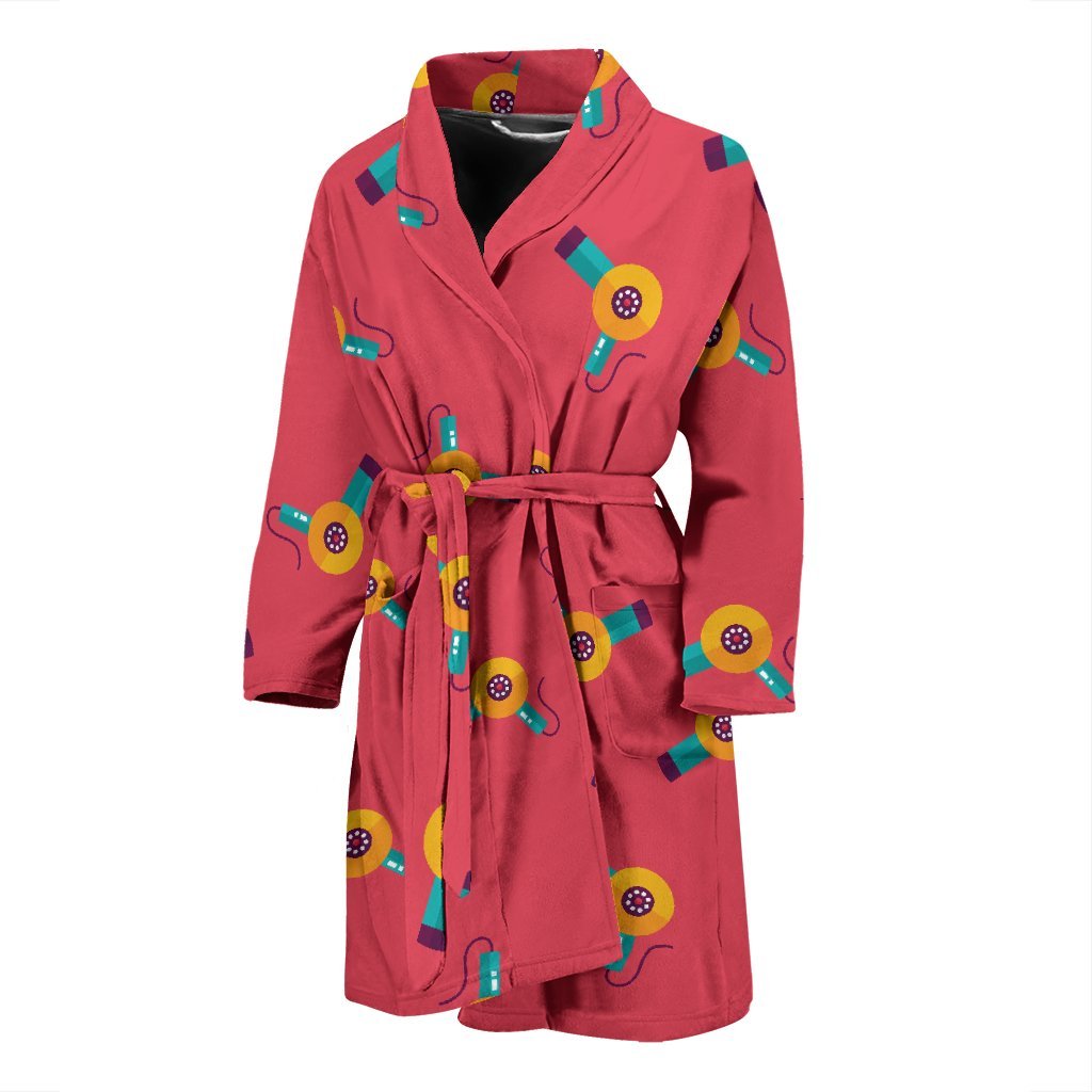 Hair Stylist Pattern Print Men Long Robe-grizzshop