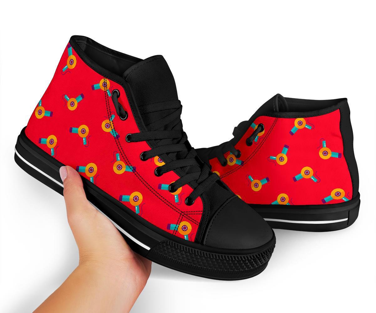 Hair Stylist Pattern Print Men Women's High Top Shoes-grizzshop