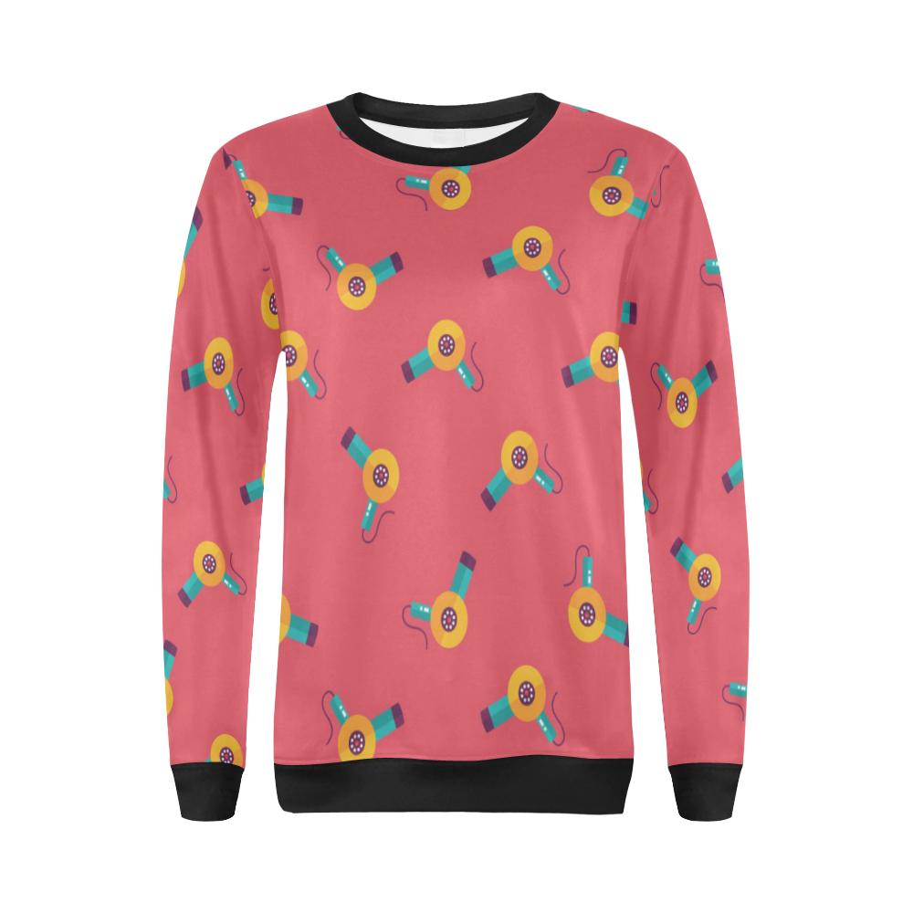 Hair Stylist Pattern Print Women Crewneck Sweatshirt-grizzshop