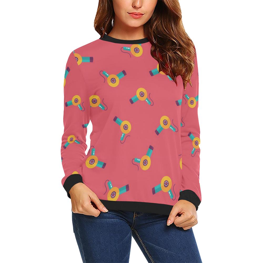 Hair Stylist Pattern Print Women Crewneck Sweatshirt-grizzshop