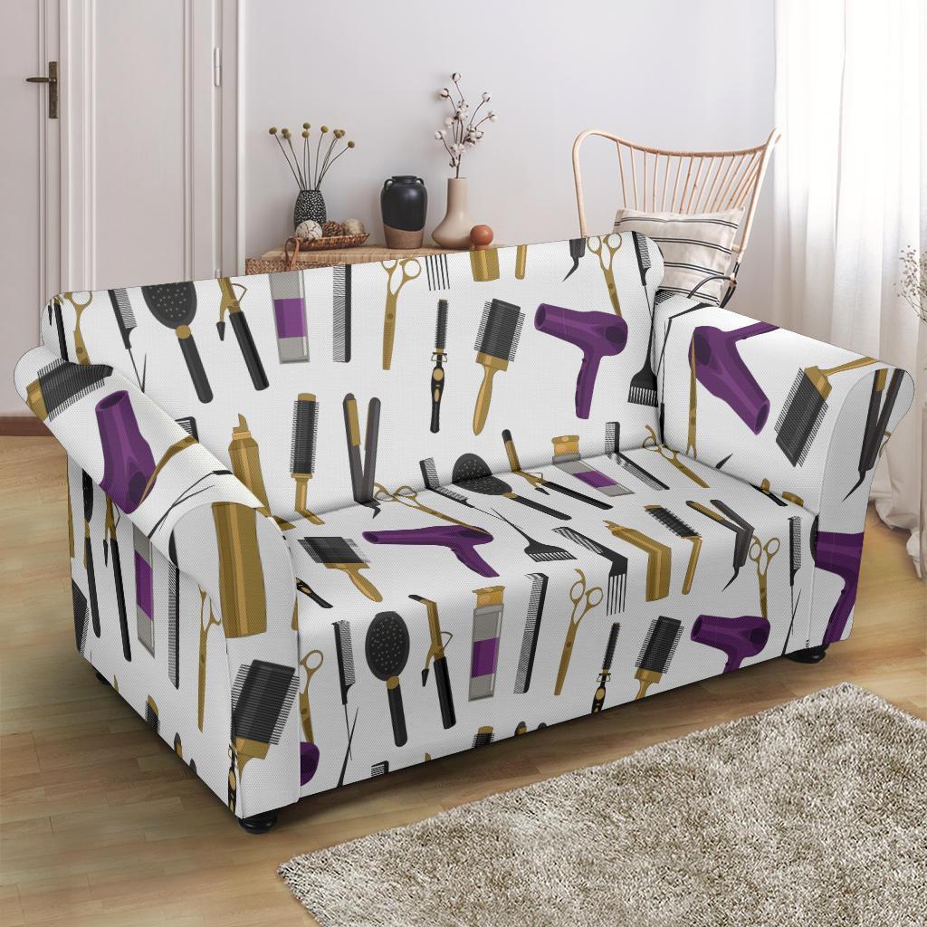 Hair Stylist Print Pattern Loveseat Cover-grizzshop