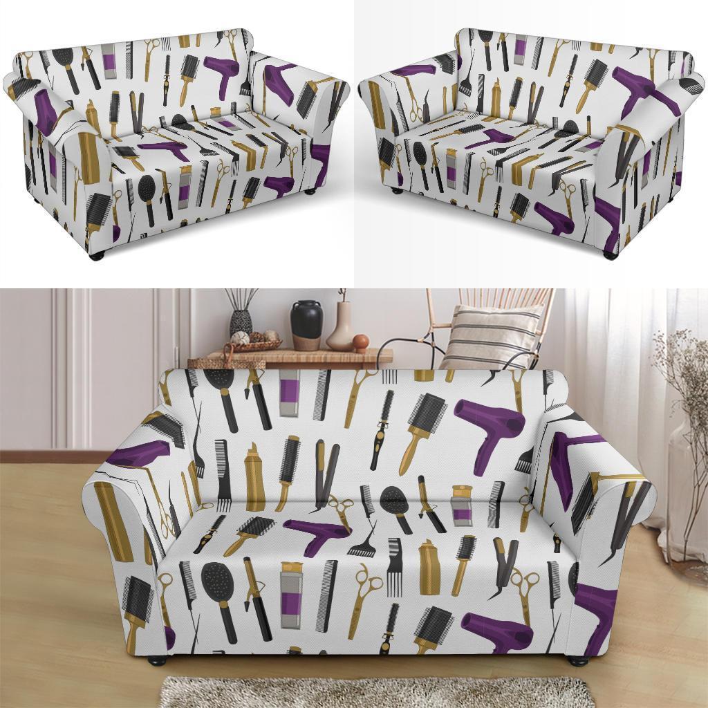 Hair Stylist Print Pattern Loveseat Cover-grizzshop