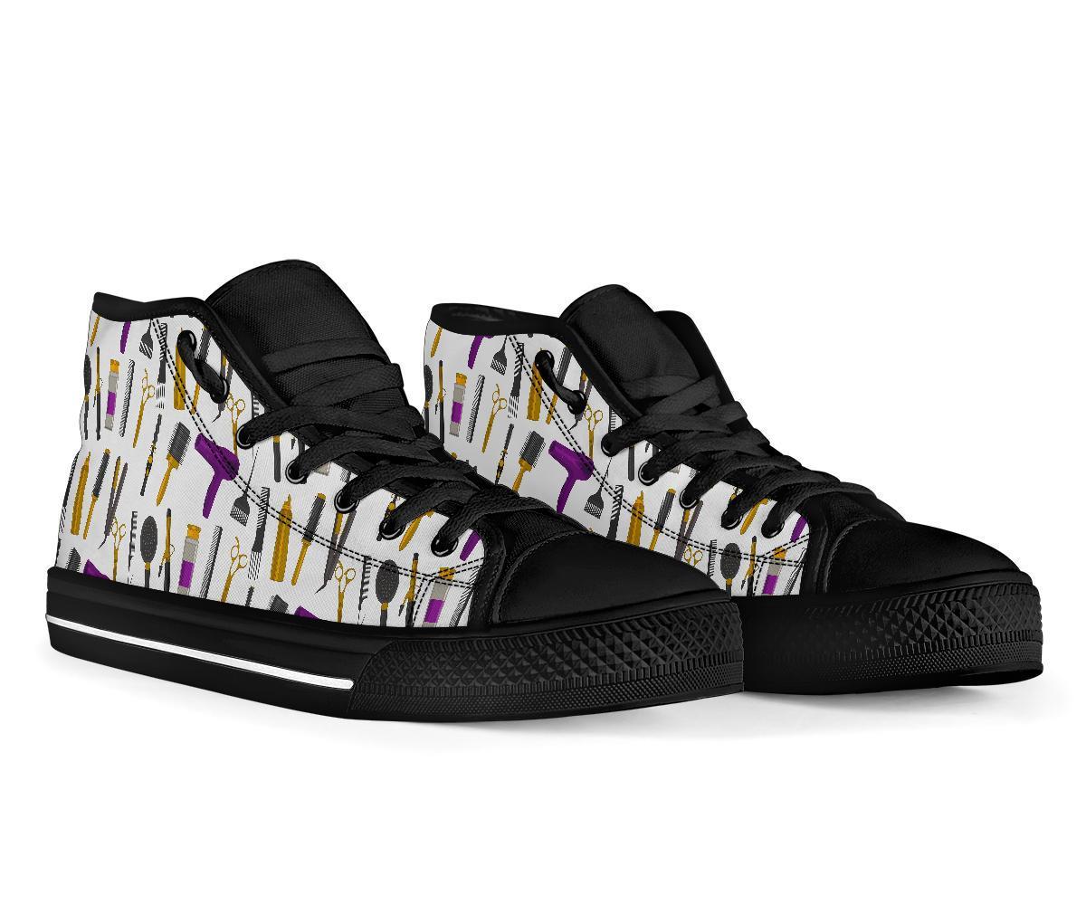 Hair Stylist Print Pattern Men Women's High Top Shoes-grizzshop