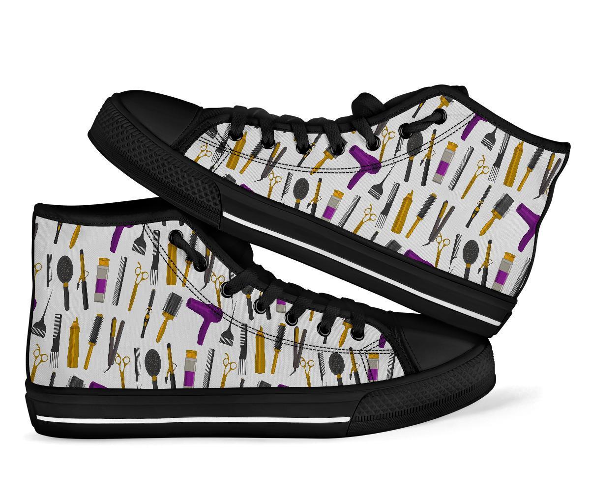 Hair Stylist Print Pattern Men Women's High Top Shoes-grizzshop