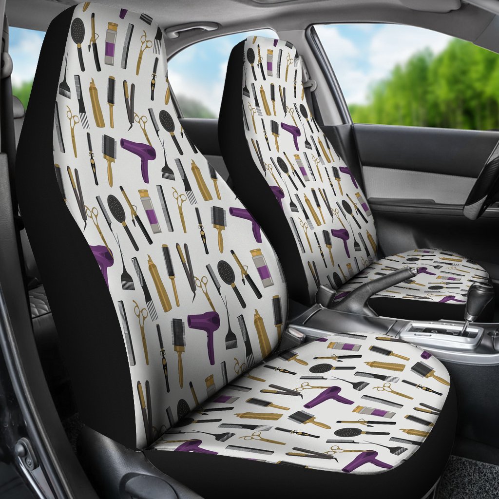 Hair Stylist Print Pattern Universal Fit Car Seat Cover-grizzshop