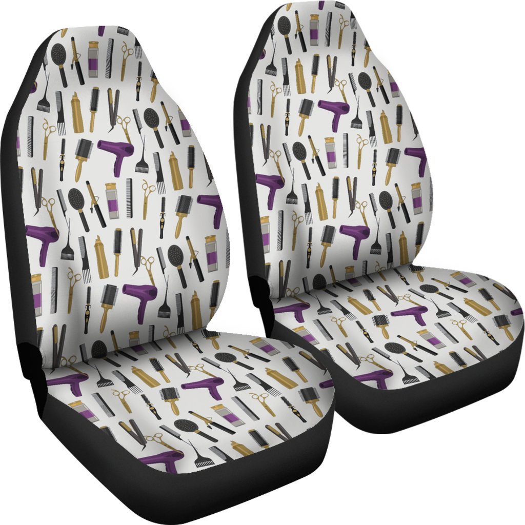 Hair Stylist Print Pattern Universal Fit Car Seat Cover-grizzshop
