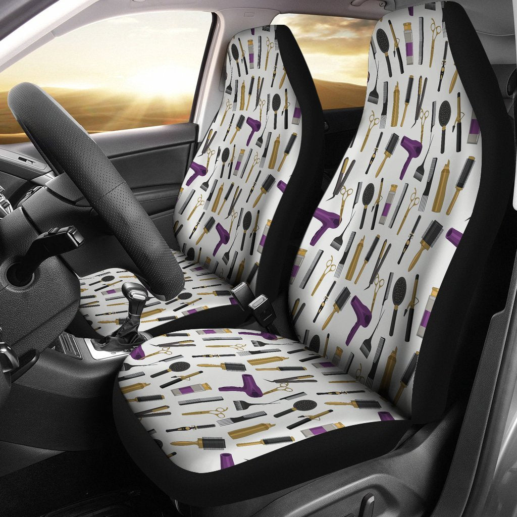 Hair Stylist Print Pattern Universal Fit Car Seat Cover-grizzshop