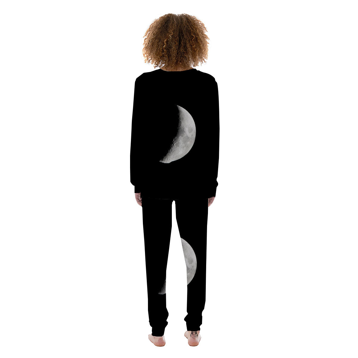 Half Moon Print Women's Pajamas-grizzshop