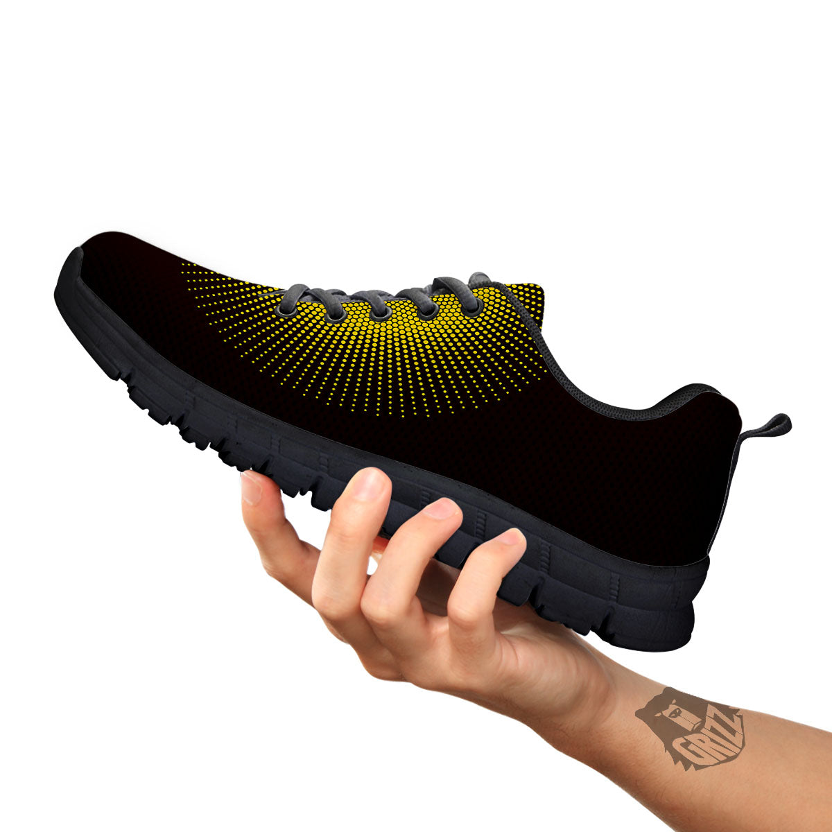 Halftone Sun Dot Print Black Sneaker-grizzshop