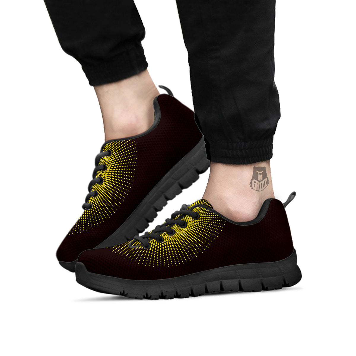 Halftone Sun Dot Print Black Sneaker-grizzshop