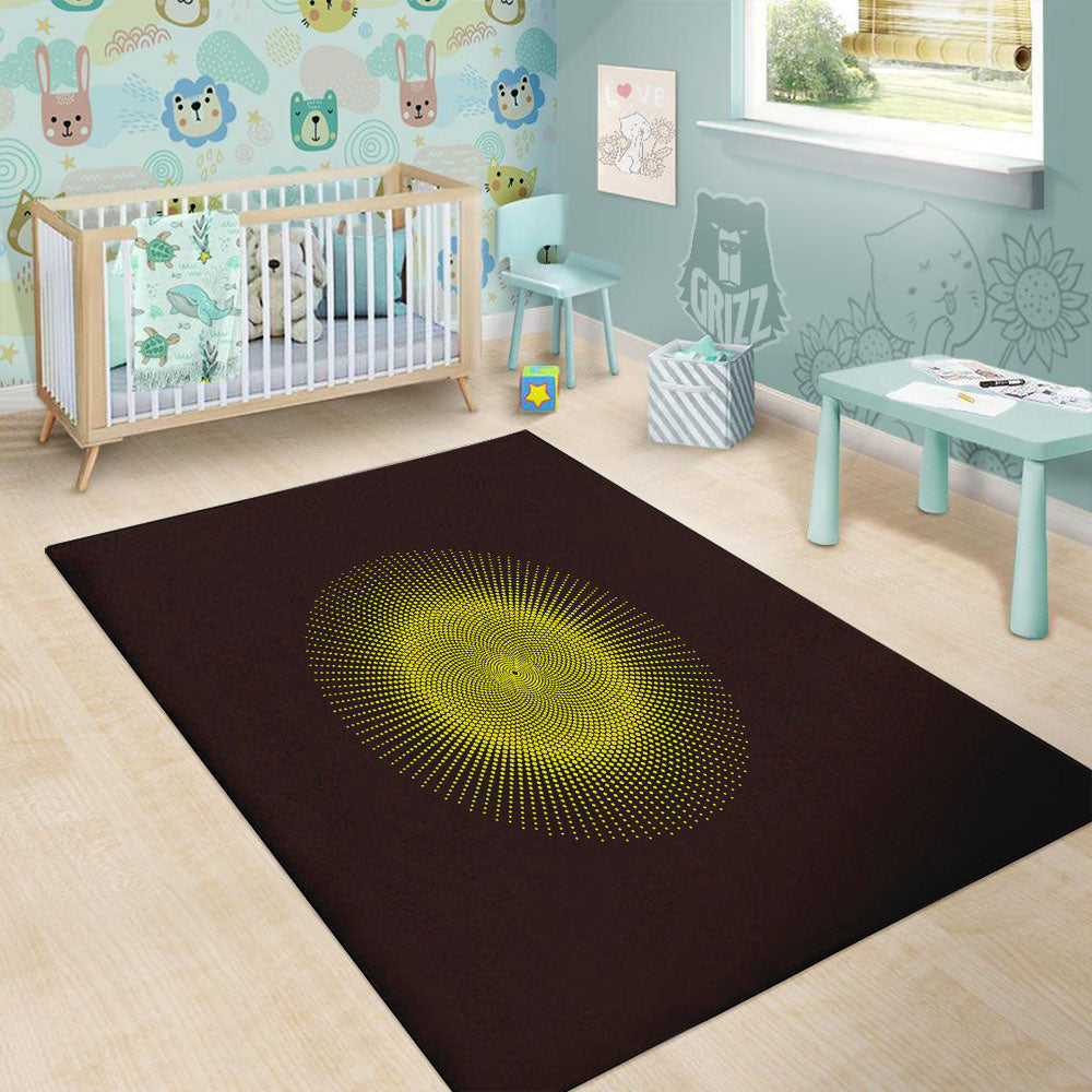 Halftone Sun Dot Print Floor Mat-grizzshop