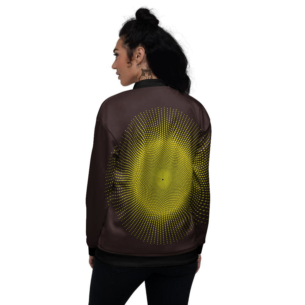 Halftone Sun Dot Print Women's Bomber Jacket-grizzshop