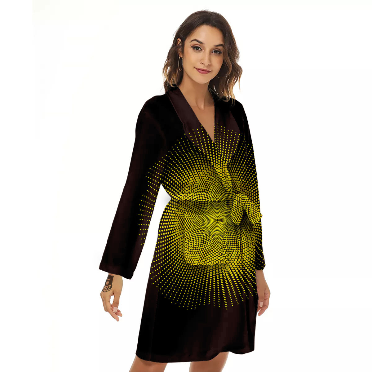 Halftone Sun Dot Print Women's Robe-grizzshop