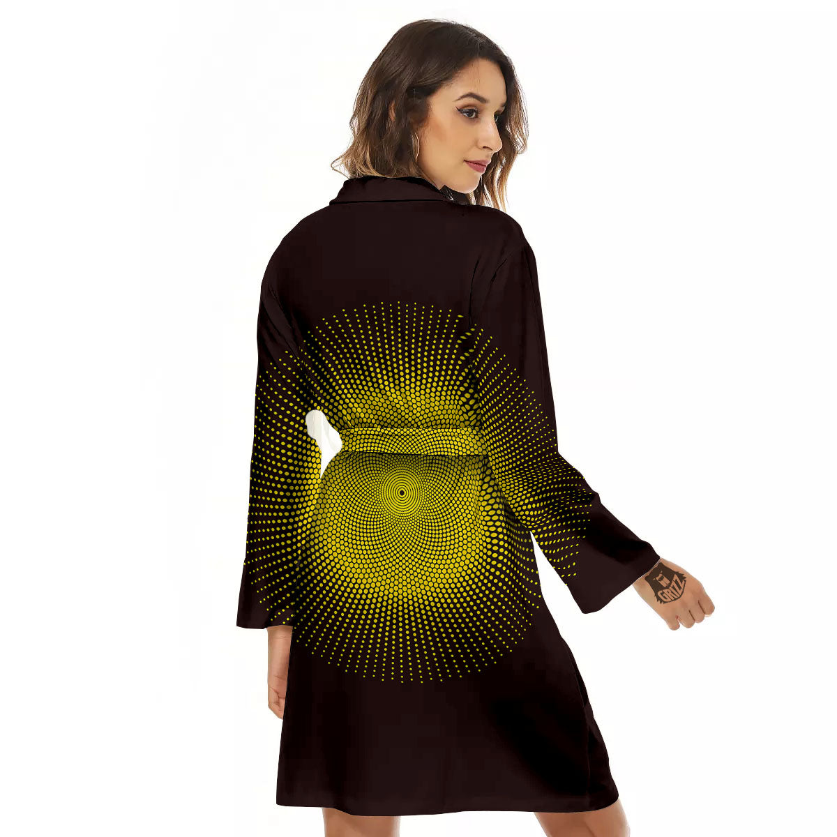 Halftone Sun Dot Print Women's Robe-grizzshop