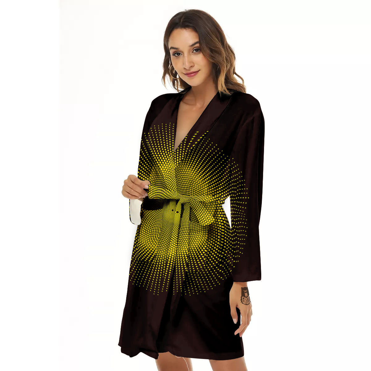 Halftone Sun Dot Print Women's Robe-grizzshop