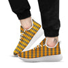 Halloween Argyle Grey And Orange Print White Athletic Shoes-grizzshop