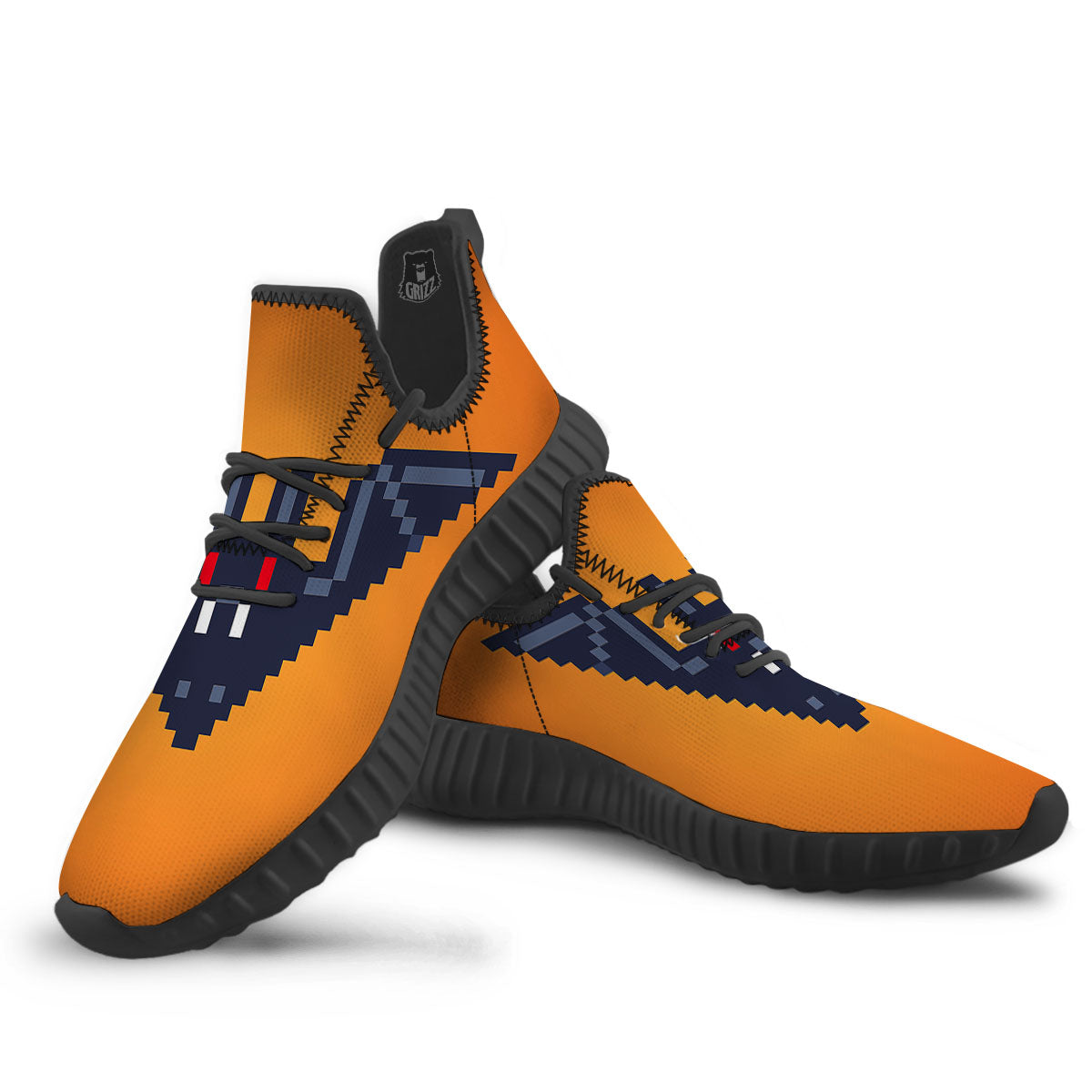Halloween Bat 8-Bit Pixel Print Black Walking Shoes-grizzshop