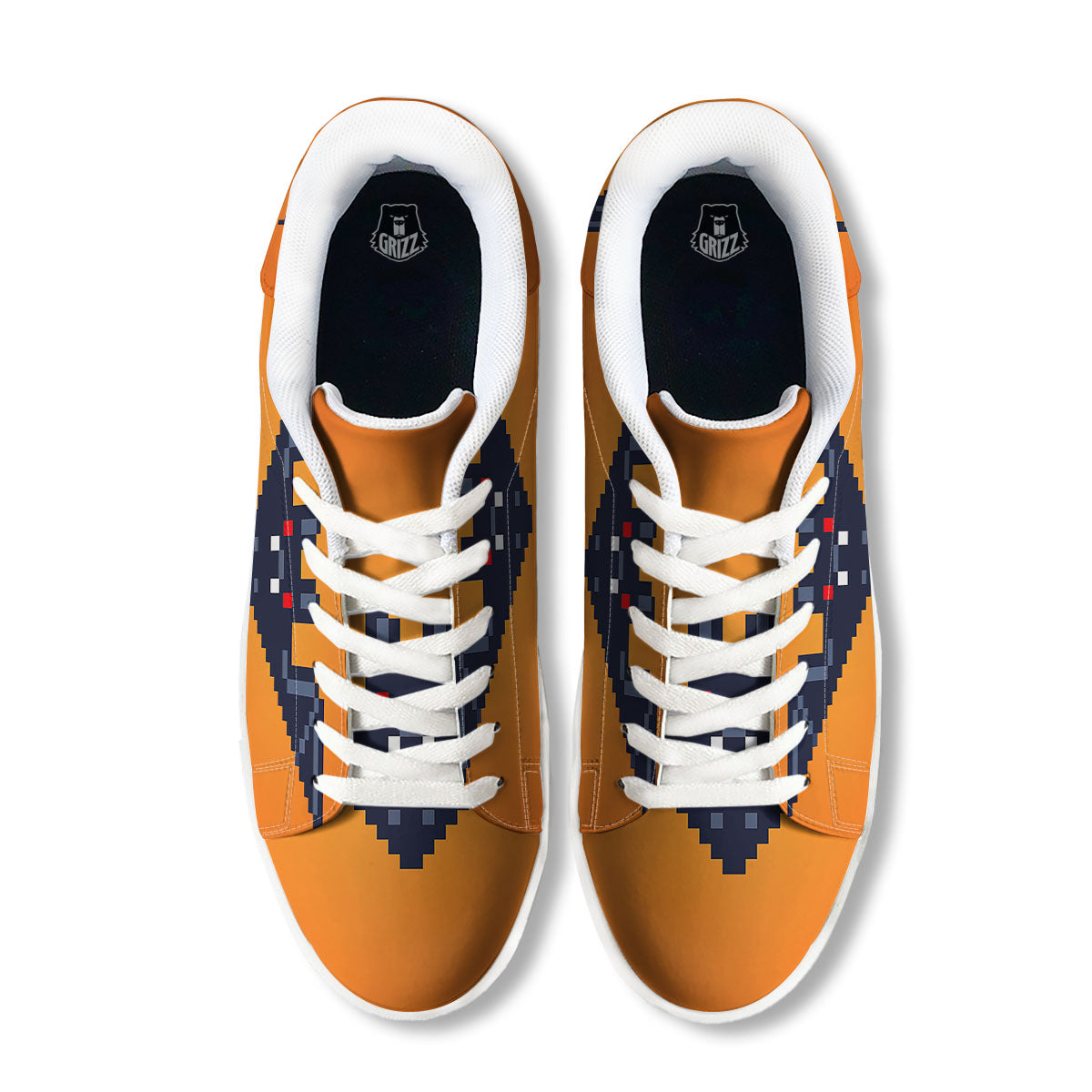 Halloween Bat 8-Bit Pixel Print White Low Top Sneakers-grizzshop