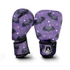 Halloween Bat Black And Purple Print Boxing Gloves-grizzshop