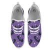 Halloween Bat Black And Purple Print White Athletic Shoes-grizzshop