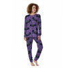 Halloween Bat Black And Purple Print Women's Pajamas-grizzshop