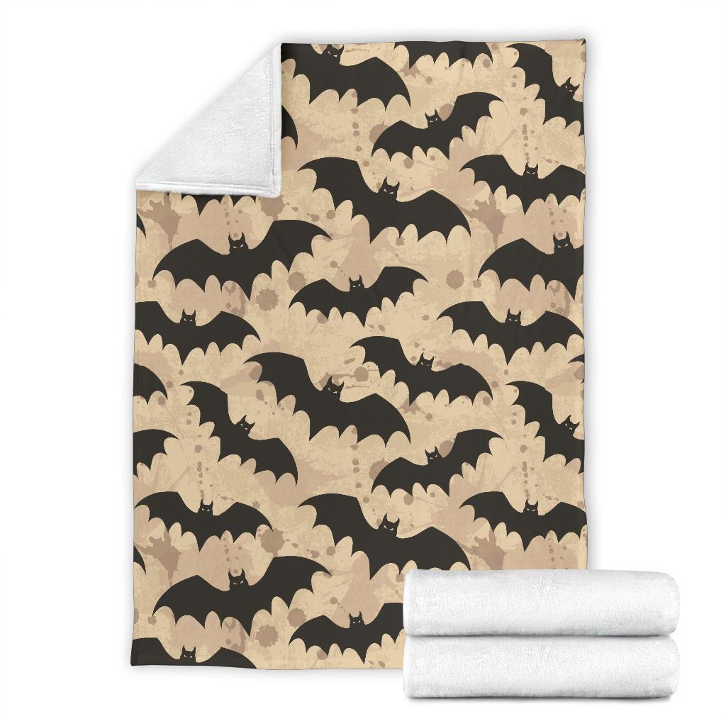 Halloween Bat Pattern Print Blanket-grizzshop