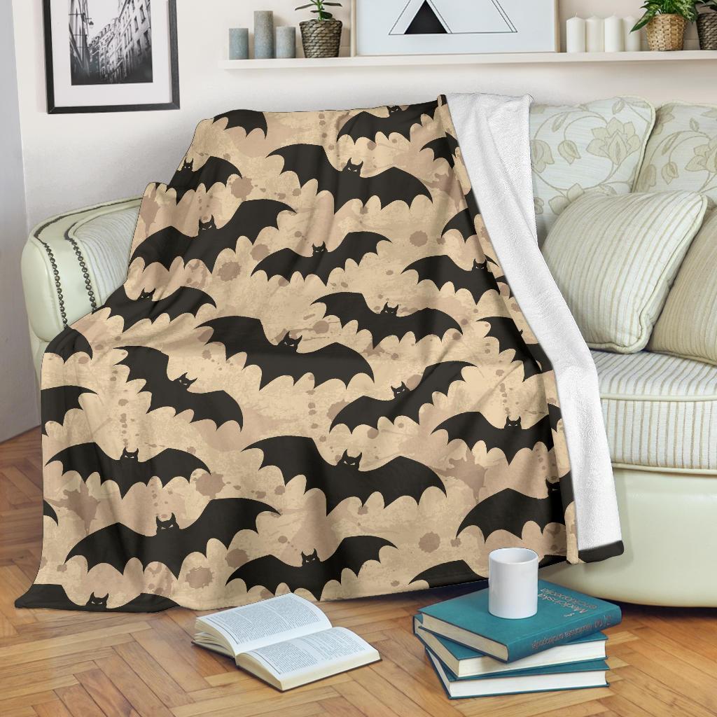 Halloween Bat Pattern Print Blanket-grizzshop